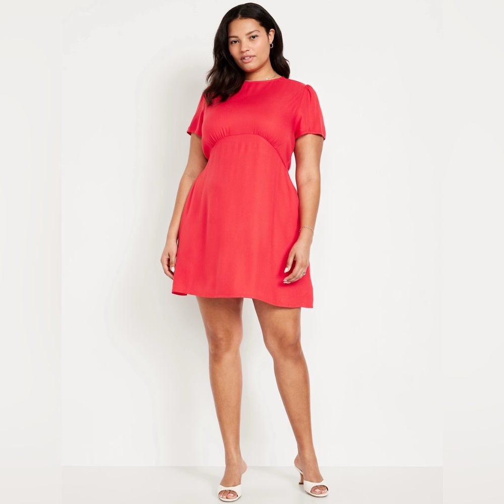 Old Navy Coral Crepe Mini Dress with Keyhole Back – Size 3X